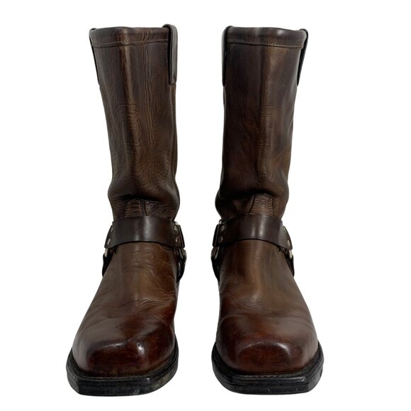 CHIPPEWA Brown Leather Men SZ 9.5 Wellington Work Snip Toe Harness Boots 97868 - Picture 1 of 11